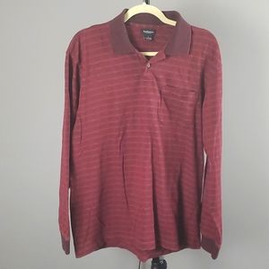 Van Heusen Long Sleeve Polo Shirt, Men's Size L